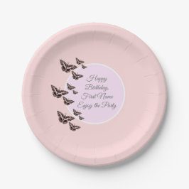 Prato De Papel borboletas cor-de-rosa rosa