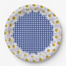 Borda Branca De Margarida Em Gingham