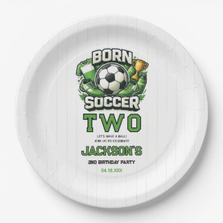 Prato De Papel Born 2 Soccer Sports Themed Boy 2nd Birthday Party