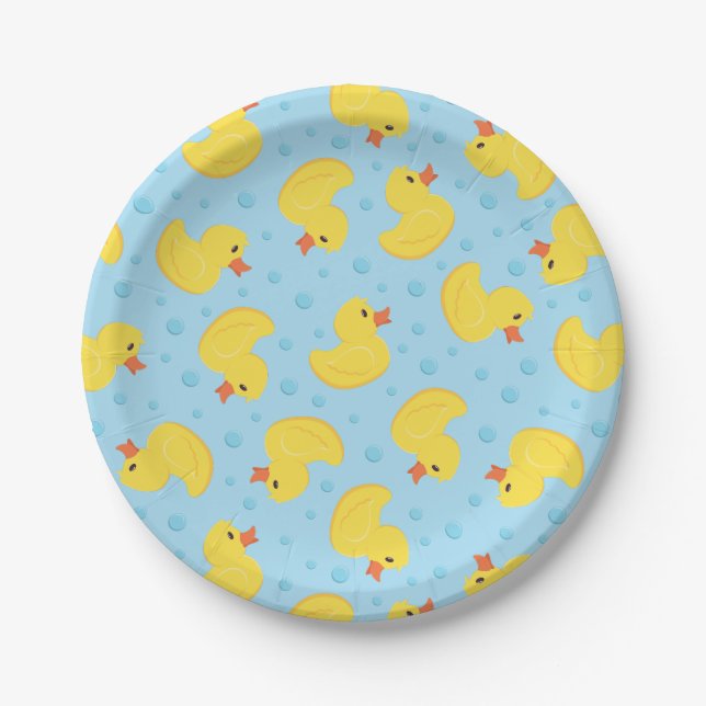 Prato De Papel Borracha Ducky Party Kids Baby (Frente)