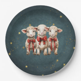 Prato De Papel Borregos de natais vintages