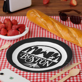 Prato De Papel Boston Skyline