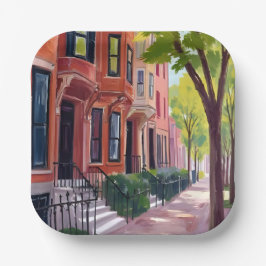 Prato De Papel Boston Summer | Massachusetts Brownstones