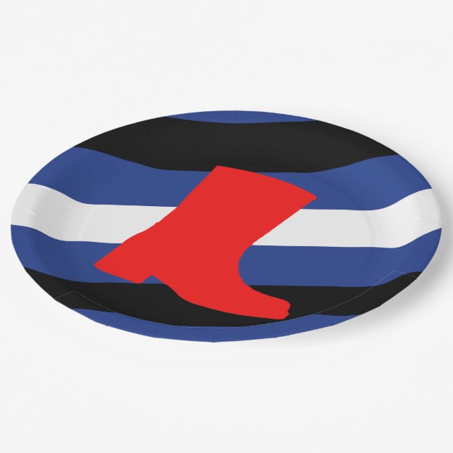 Prato De Papel Bota Bandeira Orgulho (Inclinado)