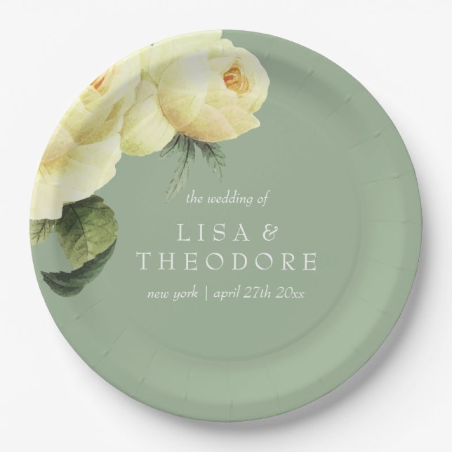 Prato De Papel Botânica | Ferimento de vintagem amarelo (Frente)