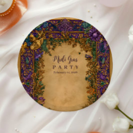 Prato De Papel Botanical Baroque Mardi Gras Masquerade