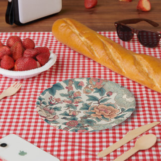 Prato De Papel Botânico Elegante Inspirado na Ásia