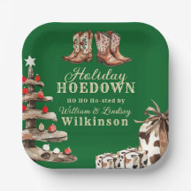 Botas de Cowboy em Aquarela Natal Hoedown Christma