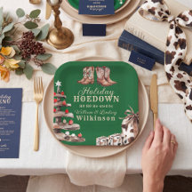 Botas de Cowboy em Aquarela Natal Hoedown Christma