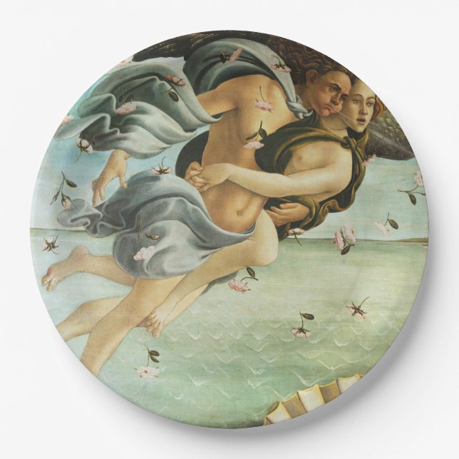Prato De Papel Botticelli "O Nascimento de Vênus - Zephyr & Clori (Frente)