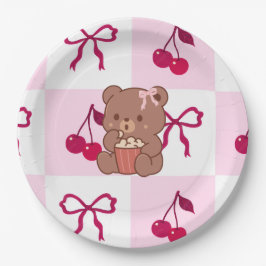 Prato De Papel Bows & Bears Paper Plates