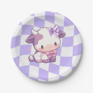 Prato De Papel Bows & Bull's Paper Plate