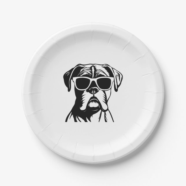Prato De Papel Boxer Dog (Frente)