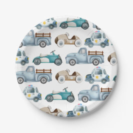 Prato De Papel Boys birthday vintage car theme