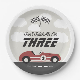 Prato De Papel Boys Vintage Red Race Car Festa de aniversário