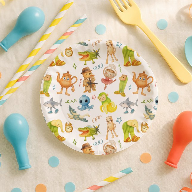 Prato De Papel Brainrot Meme Birthday Party (Criador carregado)