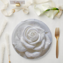 Branco - Rosa esculpido