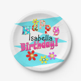 Prato De Papel Brancos brancos, cor-de-rosa, brilhantes, flores, 