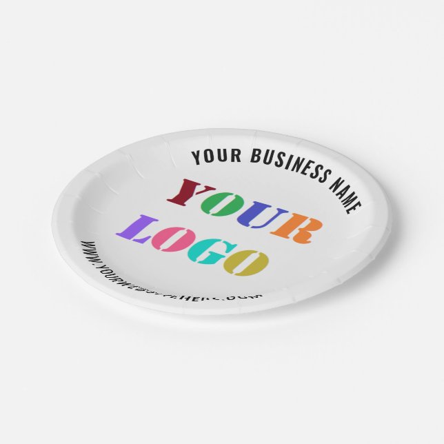 Prato De Papel Branded Business Promotional Paper Plates Example (Inclinado)