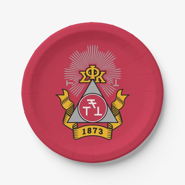 Prato De Papel Brasão Phi Sigma Kappa (Frente)