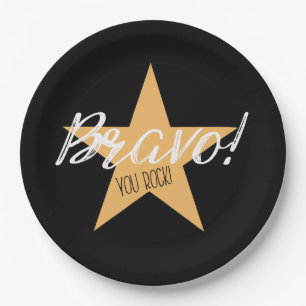 PRATO DE PAPEL "BRAVO! VOCÊ BALANÇA! "
