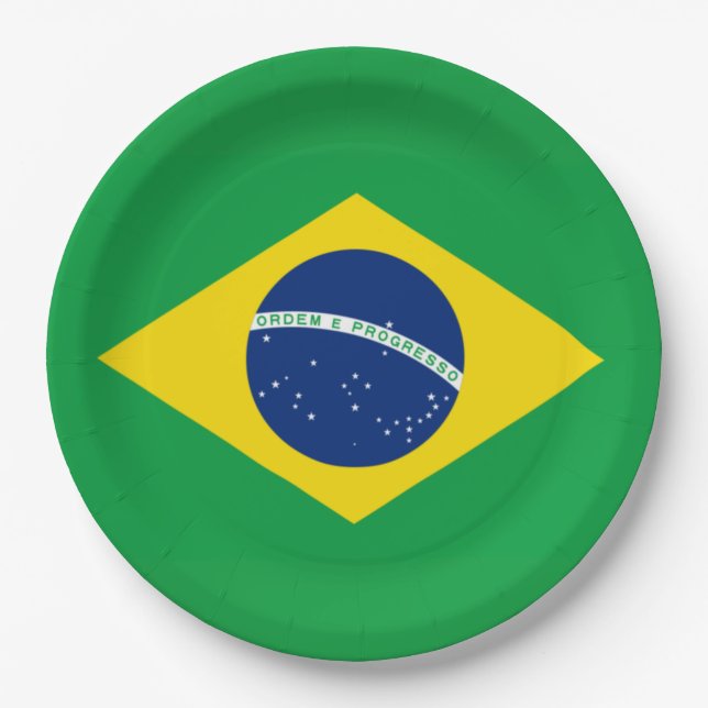 Prato De Papel Brazil Flag World Cup 2026 Football Brasil Soccer (Frente)