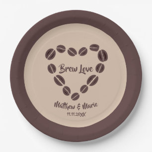 Prato De Papel Breve Amor Café Bean Heart