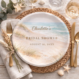 Prato De Papel Bridal Shower beach coastal elegant