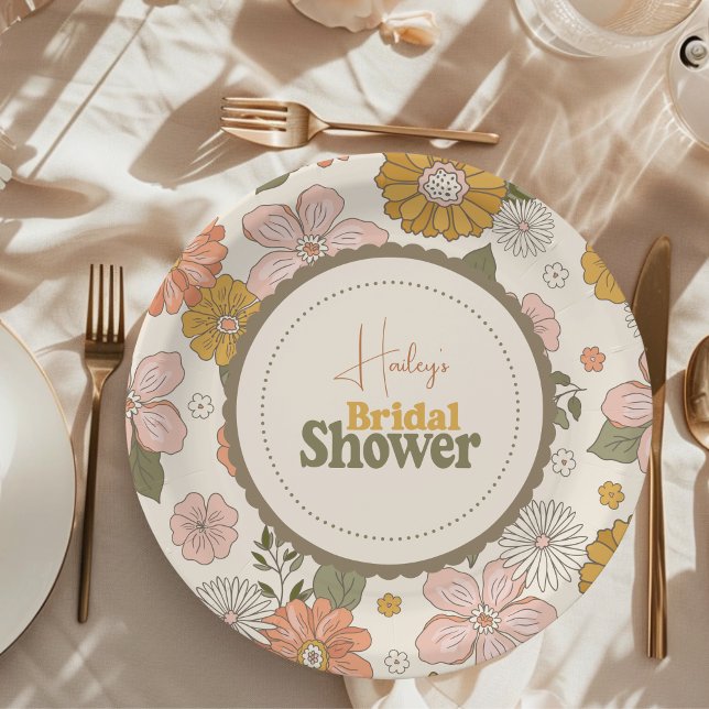 Prato De Papel Bridal Themed Groovy 70 (Criador carregado)