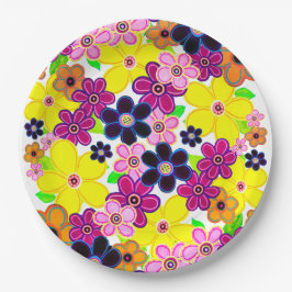 Prato De Papel Bright Abstrato Flower Art
