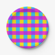 Bright Gingham Party Plates - estilo 2