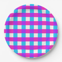 Bright Gingham Party Plates - estilos 3