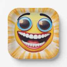 Bright Smile Emoji Paper Plate