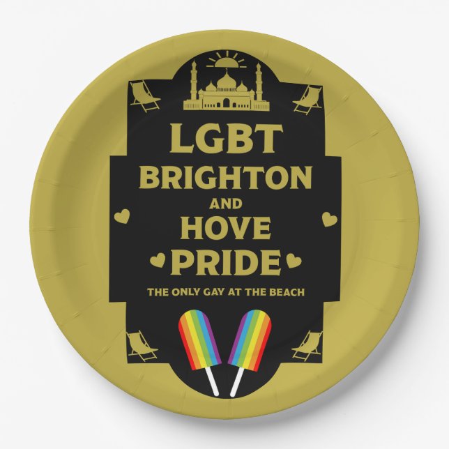 Prato De Papel Brighton Orgulho gay (Frente)