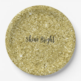 Prato De Papel Brilhante Dourado