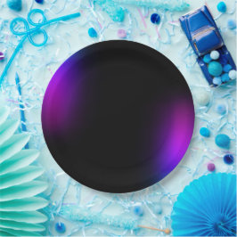 Prato De Papel Brilho de Gradação Violeta Preta