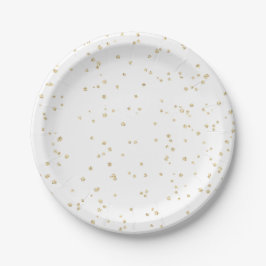 Prato De Papel Brilho Dourado de Casamento