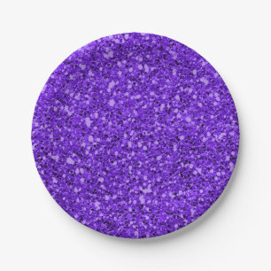 Prato De Papel Brilho Roxo Purpurado Glam Festa Personalizada