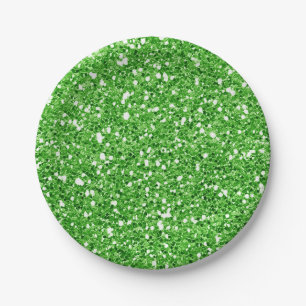 Prato De Papel Brilho Verde Brilhante Glitter Glam Festa Personal