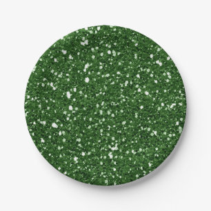 Prato De Papel Brilho Verde Esmeralda Glamour Festa Personalizada