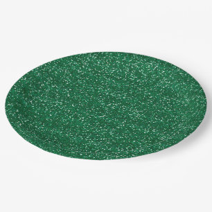 Prato De Papel Brilho Verde & Glitter Prateado
