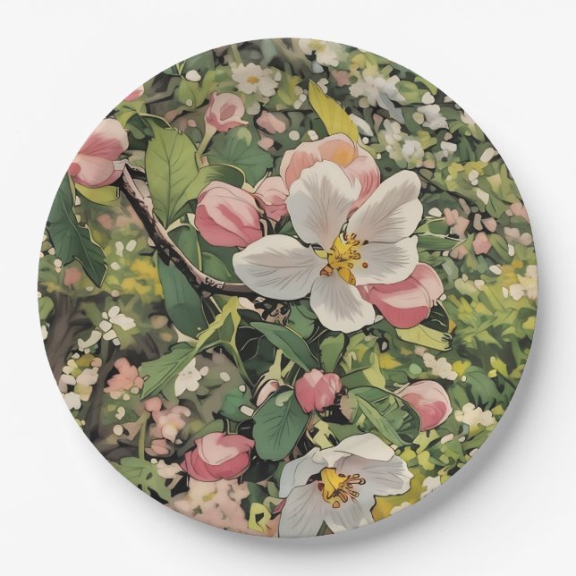 Prato De Papel Brilhos do Springtime - Placas de Papel (Frente)