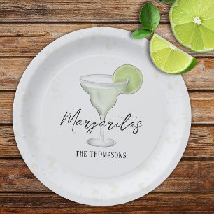 Prato De Papel Brincadeira Aquarela Margarita Cocktail Beber