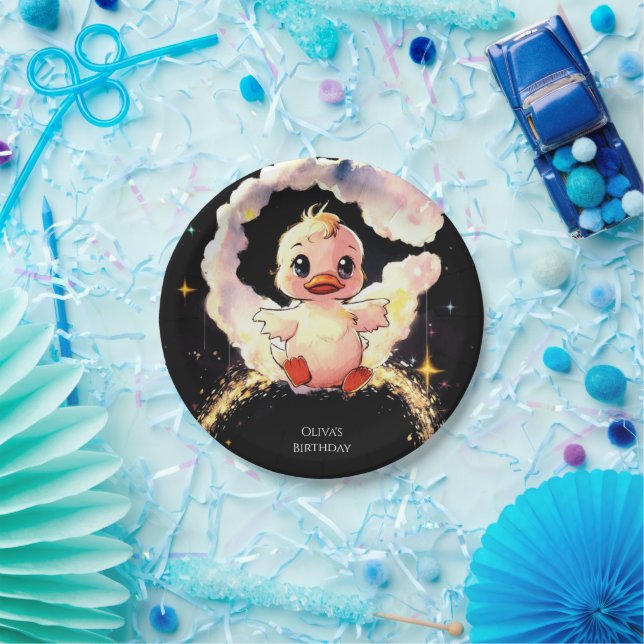 Prato De Papel Brincadeiras de Pato Branco (Festa)