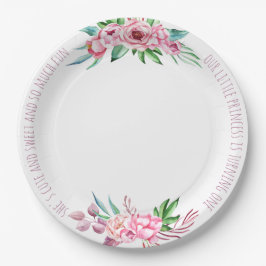 Prato De Papel Brincadeiras Rosa Brincadeiras Floral Primeira Gar