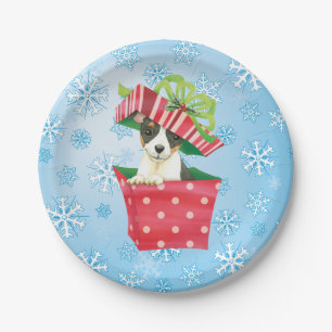 Prato De Papel Brinquedo Natal Fox Terrier