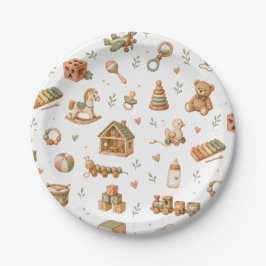 Prato De Papel Brinquedos de Bebê Boho