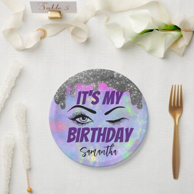 Prato De Papel Brito Aniversário da Glitter 18 | 21ruas | 30 | 50 (Casamento)