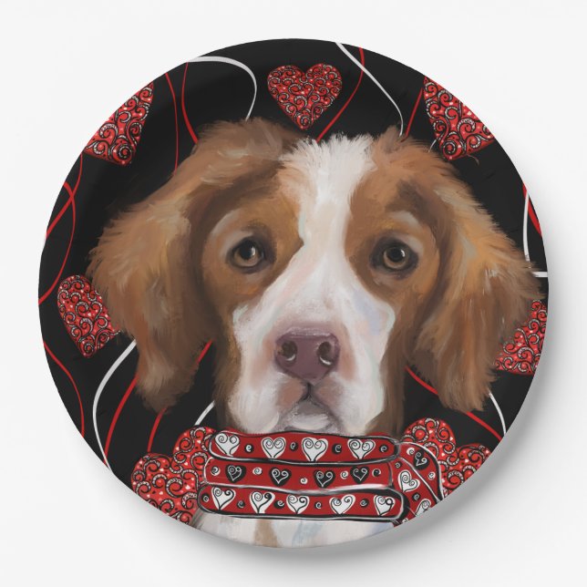 Prato De Papel Brittany Spaniel (Frente)