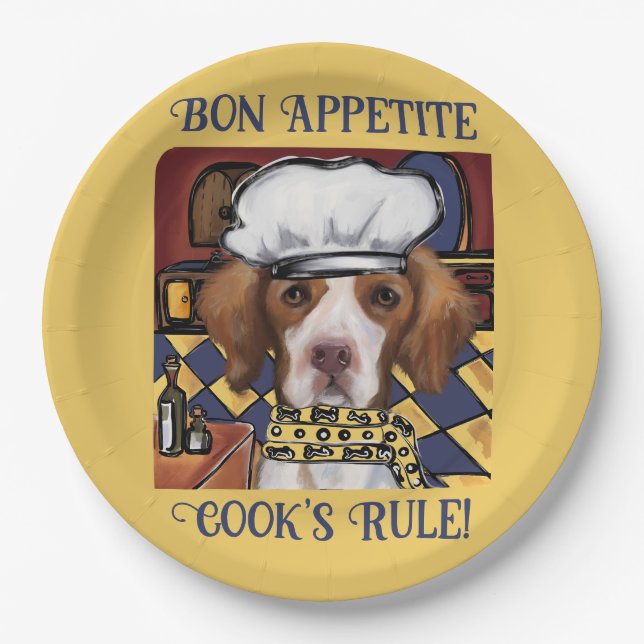 Prato De Papel Brittany Spaniel (Frente)